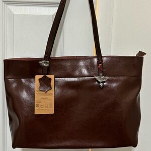 S-ZONE Women Vintage Genuine Leather Tote Shoulder Bag Handbag Upgraded Version